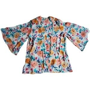 Promesa floral open front cardigan sz L